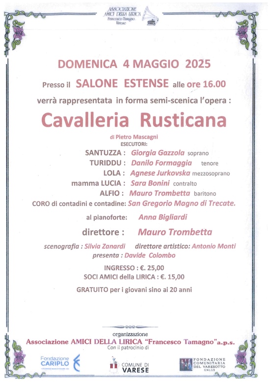 Varese - Domenica 4 Maggio 2025 - Cavalleria Rusticana