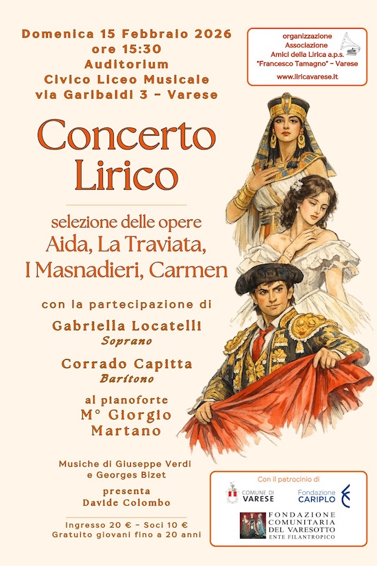 Varese - Domenica 15 febbraio 2026 - Concerto Lirico