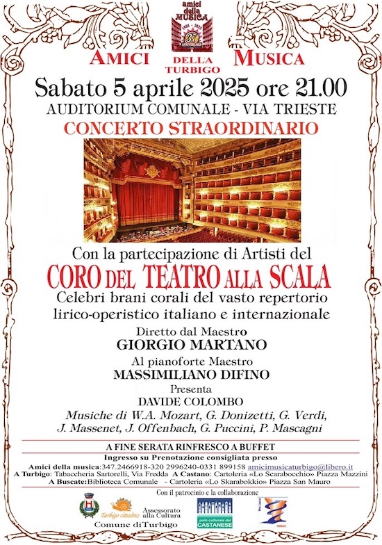 Turbigo 2025 - Concerto con gli artisti del Coro del
            Teatro alla Scala