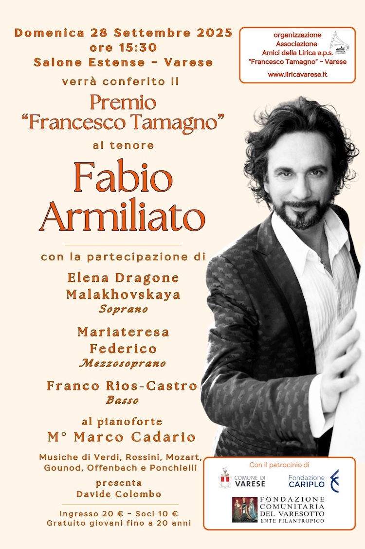 Varese - Premio Francesco Tamagno 2025 a Fabio
              Armiliato